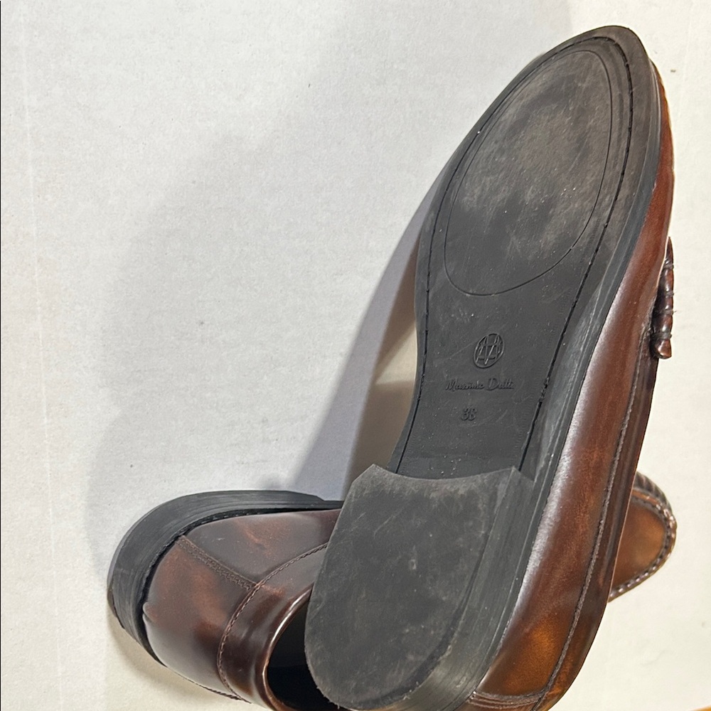 Massimo Dutti Brown Leather Horsebit Loafers - Picture 5 of 7